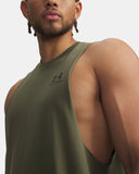 Under Armour Men's UA Left Chest Cut-Off Tank - Marine OD Green / Black - 390