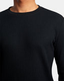 RVCA Mens Dayshift Long Sleeve Thermal Shirt - Black
