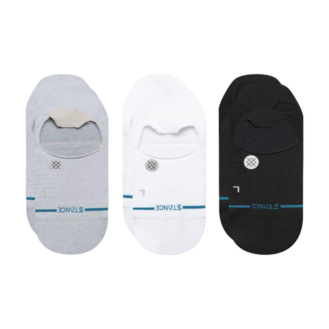 Stance Run Light No Show Socks 3 Pack - Light Heather