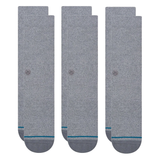 Stance Icon Crew Socks 3 Pack - Grey Heather