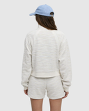 Tentree Womens Elkhorn 1/4 Zip - Cotton White Flash Stripe