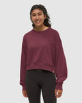 Tentree Women's Bluffs Cropped Crew - Deep Burgundy