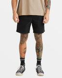 RVCA Mens Escape 17" Elastic Cord Shorts - Black