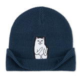 Ripndip Lord Nermal Waffle Knit Beanie - Navy