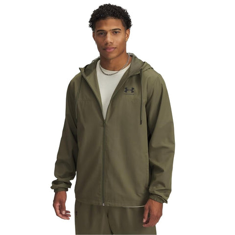 Under Armour Men's UA Rival Woven Windbreaker - Marine OD Green / Black - 390