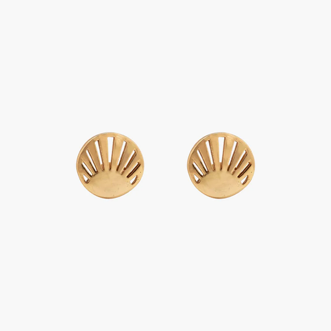 Pura Vida Cutout Sunburst Stud Earrings ~ Gold