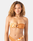 Roxy Women's Ray Of Sunshine Ring Bandeau Bikini Top - Rust Multi