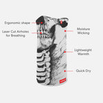 Airhole Airtube Ergo Laser Drytech Thermal Fleece Facemask - Skeleton