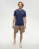 Tentree Mens Embroidered Ten T-Shirt - Indigo Tide Heather / Oasis