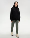 Tentree Womens Clifftop Relaxed Fit Graphic Hoodie - Meteorite Black Agave Green