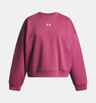 Under Armour Girls' UA Rival Fleece Oversized Crew - Fuchsia Dusk / White - 659