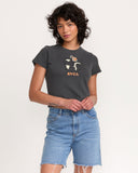 RVCA Womens 411 Tee - Washed Black
