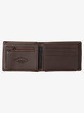 Quiksilver Mac Tri-Fold Leather Wallet - Chocolate Brown