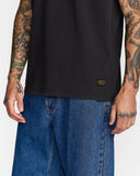 RVCA Mens Midweight Label Short Sleeve Tee - Black