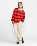 RVCA Women's Academy Long Sleeve Rugby Shirt - Brick