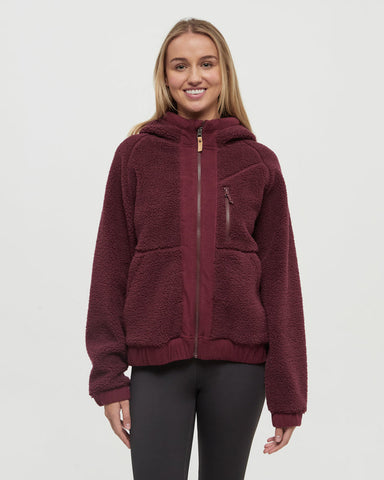 Tentree Women's Snowcrest Full Zip - Deep Burgundy / Deep Burgundy