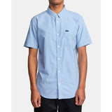 RVCA Mens That'll Do Stretch Short Sleeve Shirt - Oxford Blue