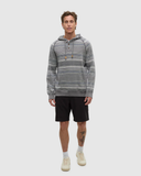Tentree Mens Woodrow Brushed Cotton Hoodie - Meteorite Black Multi Stripe