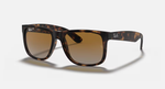 Ray-Ban Justin Sunglasses - Rubber Havana W/ Brown Grey Gradient Polar