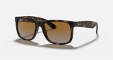 Ray-Ban Justin Sunglasses - Rubber Havana W/ Brown Grey Gradient Polar