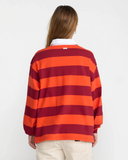 RVCA Women's Academy Long Sleeve Rugby Shirt - Brick