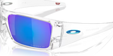 Oakley Heliostat Sunglasses - Clear W/ Prizm Sapphire Polarized