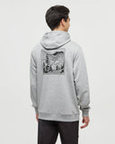 Tentree Mens Etched Mountain Hoodie - Harbour Grey Heather/ Meteorite Black