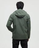 Tentree Mens Nimbus Water Repellent Hooded Rain Jacket - Deep Olive