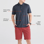 Saxx Mens Droptemp™ All Day Cooling Short Sleeve Polo