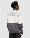 Tentree Mens Blocked Reynard Crew - Harbour Grey Heather / Undyed / Graphite