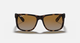 Ray-Ban Justin Sunglasses - Rubber Havana W/ Brown Grey Gradient Polar