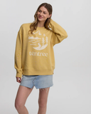 Tentree Women's Mountain Trees Crew - Dusk Yellow White