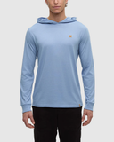 Tentree Men's TreeBlend Baker Hooded Longsleeve T-Shirt - Lakeside Blue Heather