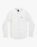 RVCA Mens That'll Do Stretch Long Sleeve Shirt - White