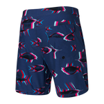 Saxx Mens Betawave 7" Swim Shorts - Scaled Up- Deep Cobalt