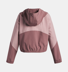 Under Armour Girls' UA Rival Woven Jacket - Maroon Mist / Tourmaline Pink - 651