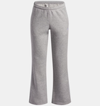 Under Armour Girls' UA Rival Fleece Piped Pants - Mod Gray Light Heather / White - 011