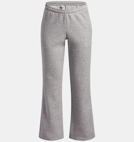 Under Armour Girls' UA Rival Fleece Piped Pants - Mod Gray Light Heather / White - 011