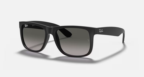 Ray-Ban Justin Sunglasses - Rubber Black W/ Dark Grey Gradient