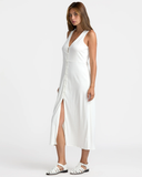 RVCA Womens Market Midi Dress - Vintage White