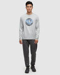 Tentree Mens Secret Sasquatch Longsleeve - Harbour Grey Heather / Blue Bell