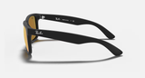 Ray-Ban Justin Sunglasses - Rubber Black W/ Brown Orange Mirror