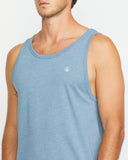 Volcom Mens Solid Heather Tank - Stormy Blue