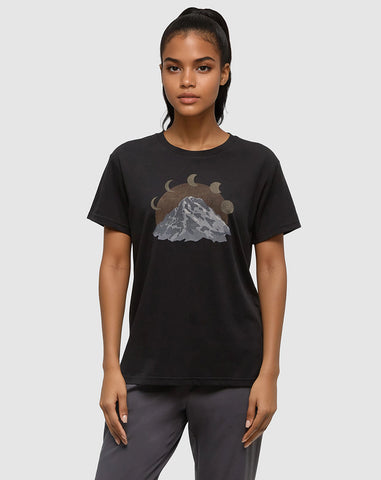 Tentree Women's Mountain Moon T-Shirt - Meteorite Black / Quarry