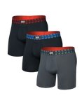Saxx Vibe Multi-Sport Mesh (3 Pack) - Red/Mint/Blue Jagged Waistband