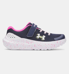 Under Armour Girls' PS UA Surge 4 AC Running Shoes - Midnight Navy / Rebel Pink - 410