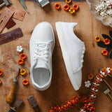 OluKai Womens Pehuea Lī ‘Ili Everyday Leather Shoes - White