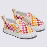 Vans Toddler Slip-On V Shoes - Retro Rainbow Checkerboar