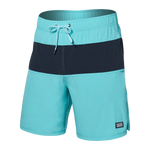 Saxx Mens Oh Buoy Stretch Volley 7" Swim Short - Turquoise - India Ink