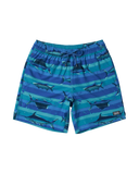 Saxx Mens Oh Buoy 2N1 7" Swim Short - Fish On-Blue Moon